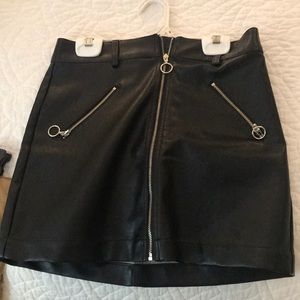 Leather mini skirt